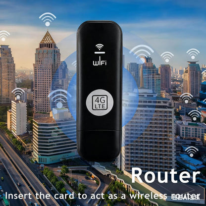 【Requires a separately purchased data‑only SIM card】 WiFi Router USB Modem Unlocked Car WiFi Wireless Network Adapter Hotspot Router USB Dongle Wifi Router Computer Accessories