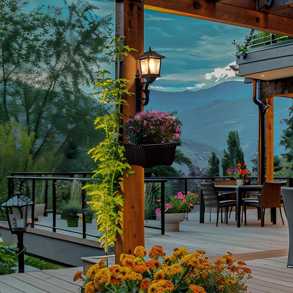 2-Pc Solar Post Light with Planter | Outdoor Decoration for Porch, Patio, Wedding & More