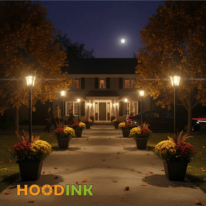 65" Solar Lamp Post Light with Planter, 60 Lumens Warm White Solar Garden Light, Waterproof Patio Decor