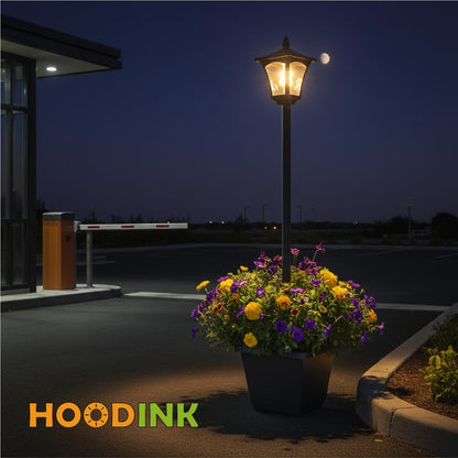 65" Solar Lamp Post Light with Planter, 60 Lumens Warm White Solar Garden Light, Waterproof Patio Decor