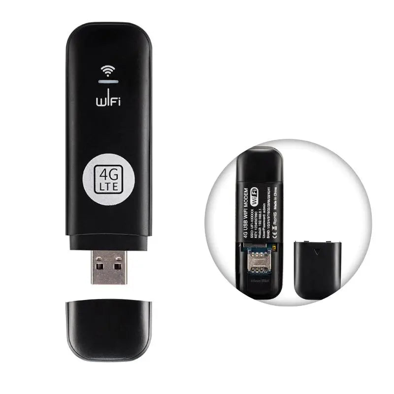 【Requires a separately purchased data‑only SIM card】 WiFi Router USB Modem Unlocked Car WiFi Wireless Network Adapter Hotspot Router USB Dongle Wifi Router Computer Accessories